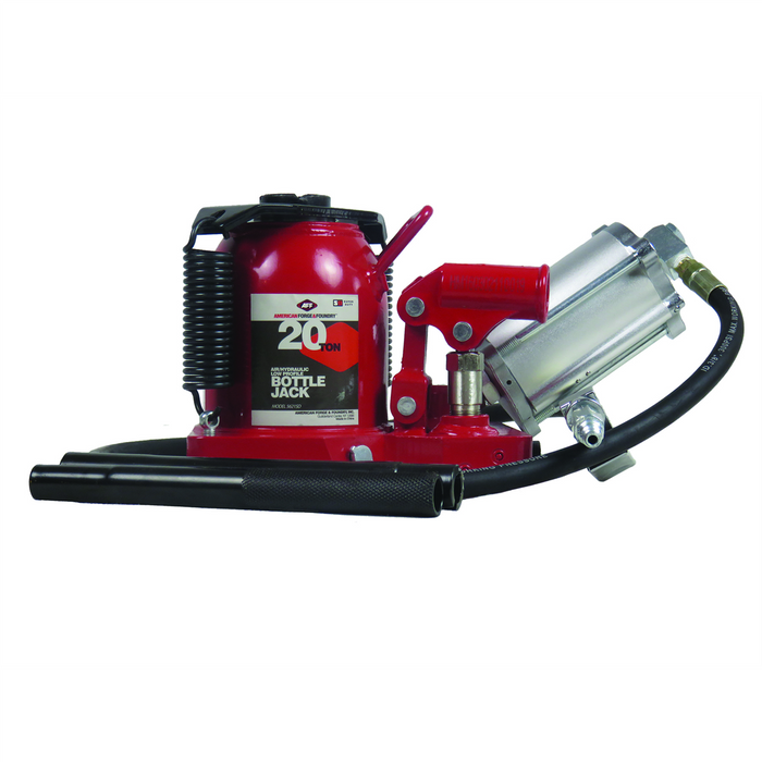 American Forge & Foundry - Bottle Jack - 20 Ton Capacity - Low Profile - Air/Manual - SUPER DUTY
