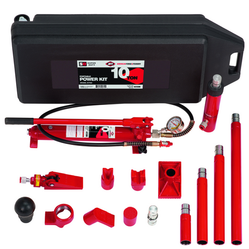American Forge & Foundry - Collision & Body Repair Kit - 10 Ton Capacity - 17 pc Kit - With 2 Speed