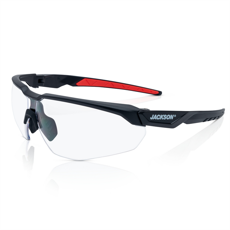 Safety Glasses - HyperGuard H-Series - Clear Lens - Black Half Frame - Hardcoat