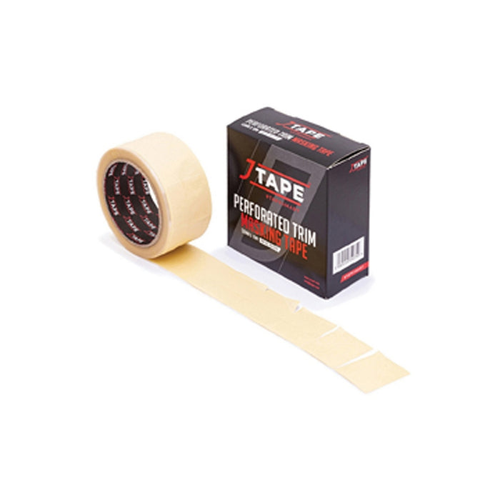 JTAPE™ 1055.5010 Perforated Trim Masking Tape, 10 m L x 50 mm W x 0.265 in THK, Yellow