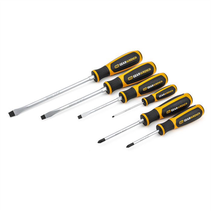 Gearwrench 6 Piece Phillips/Slotted Dual Material Screwdriver Set