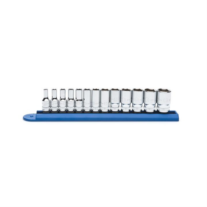 80304S-06 13-Piece 1/4" Drive Mid-Length Metric Socket Set, Chrome Finish