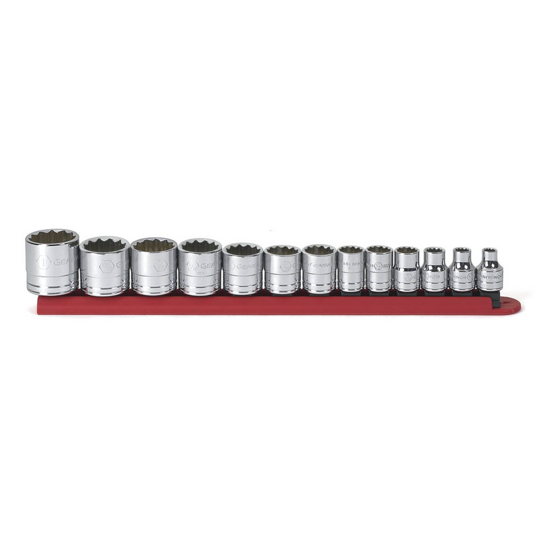 80561 Set Skt Std Sae 3/8Dr 12Pt 13Pc SAE Standard Length Socket Set, 1/4"-1"