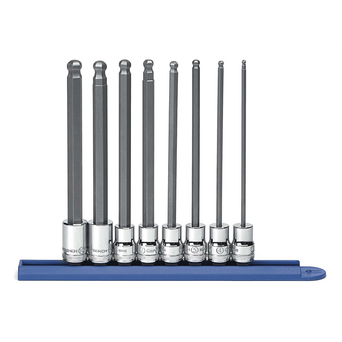 Gearwrench 8 Piece 3/8 Inch Drive Long Ball End Hex Bit Metric Socket Set