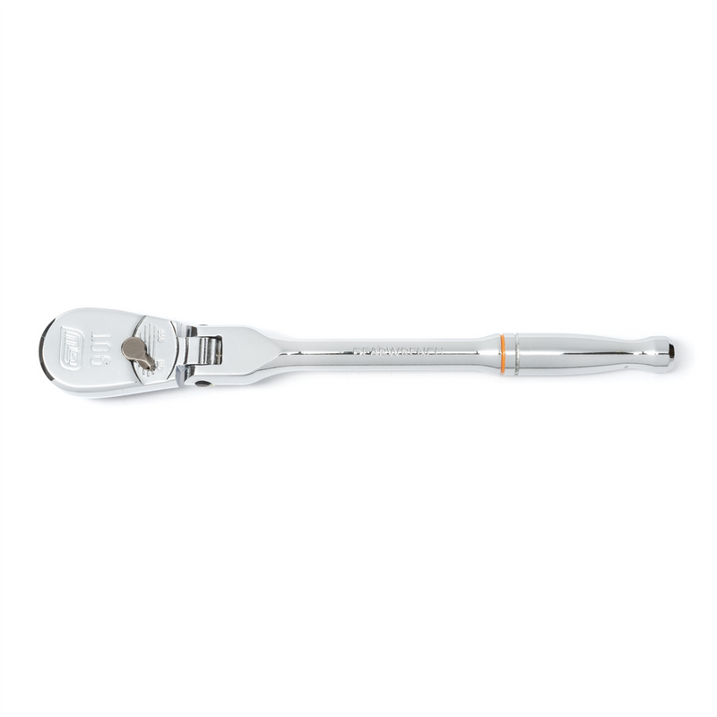 81012T 1/4" Drive 90-Tooth Flex Head Teardrop Ratchet 7" with Low-Profile Design