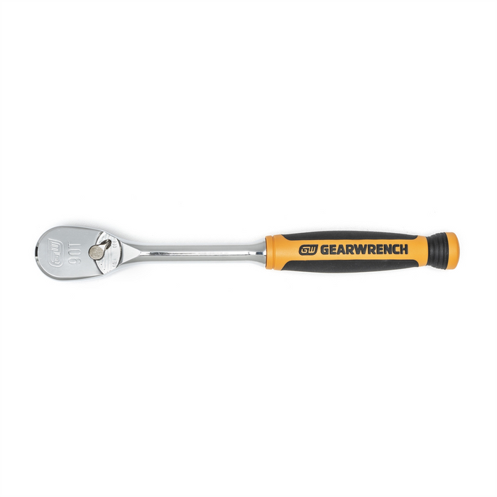Gearwrench 3/8 Inch Drive 90-Tooth Dual Material Teardrop Ratchet 9 Inch