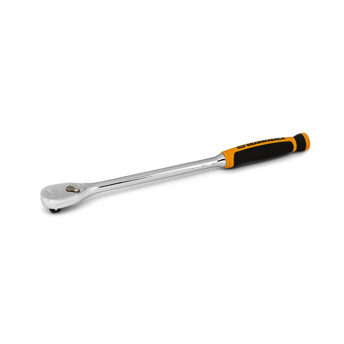 Gearwrench 3/8 Inch Drive 90-Tooth Long Handle Dual Material Teardrop Ratchet 13 Inch