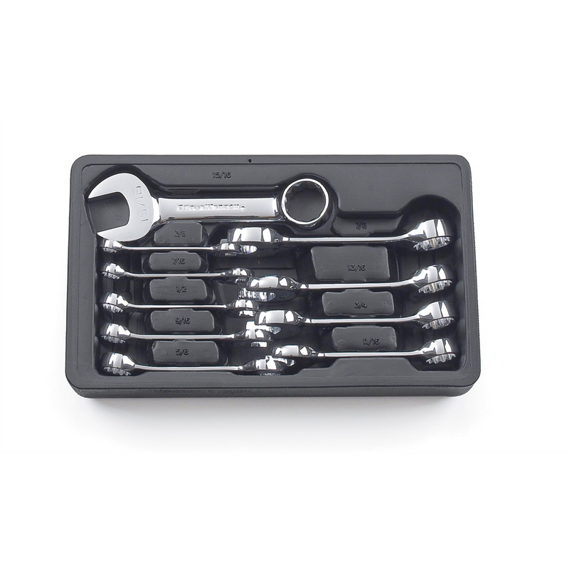 81905 10-Piece Stubby SAE 12-Point Combination Wrench Set, off-corner loading
