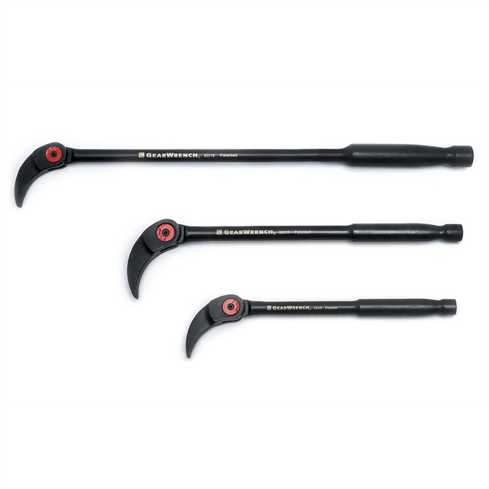 Gearwrench 3 Piece Indexing Pry Bar Set 8 Inch, 10 Inch & 16 Inch