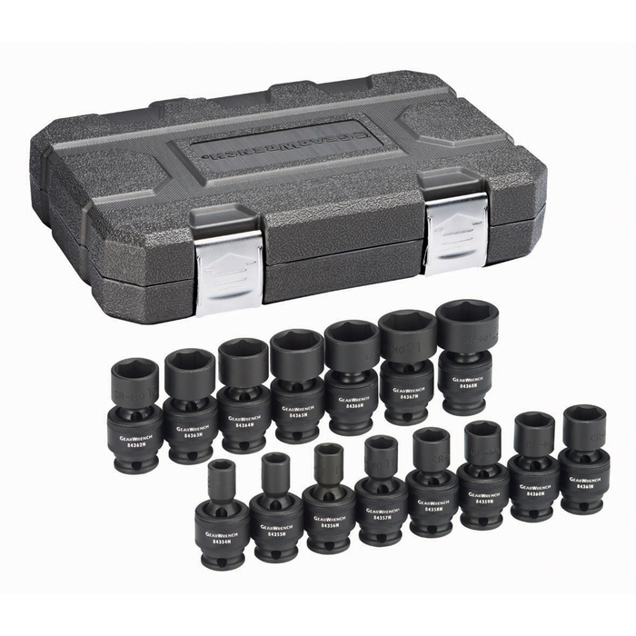 Gearwrench Piece 3/8 Inch Drive 6 Point Standard Universal Impact Metric Socket Set