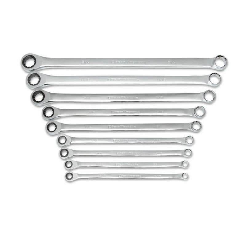 85998 9-Piece 72-Tooth 12-Point XL GearBox Double Box Ratcheting SAE Wrench Set