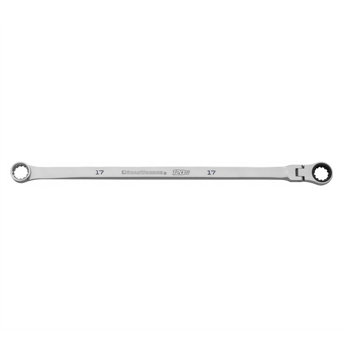 Gearwrench 17mm 120XP Universal Spline XL GearBox Flex Head Ratcheting Wrench