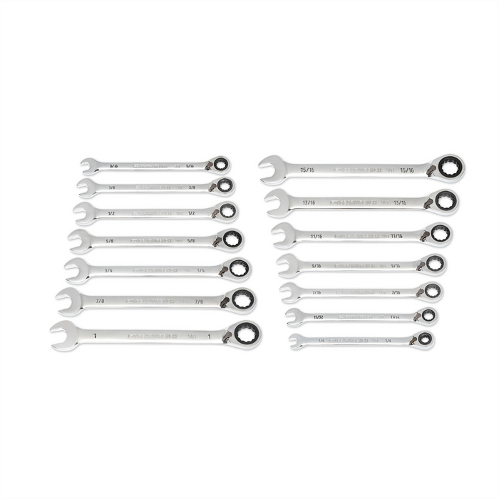 Gearwrench Piece 90-Tooth 12 Point SAE Reversible Ratcheting Wrench Set