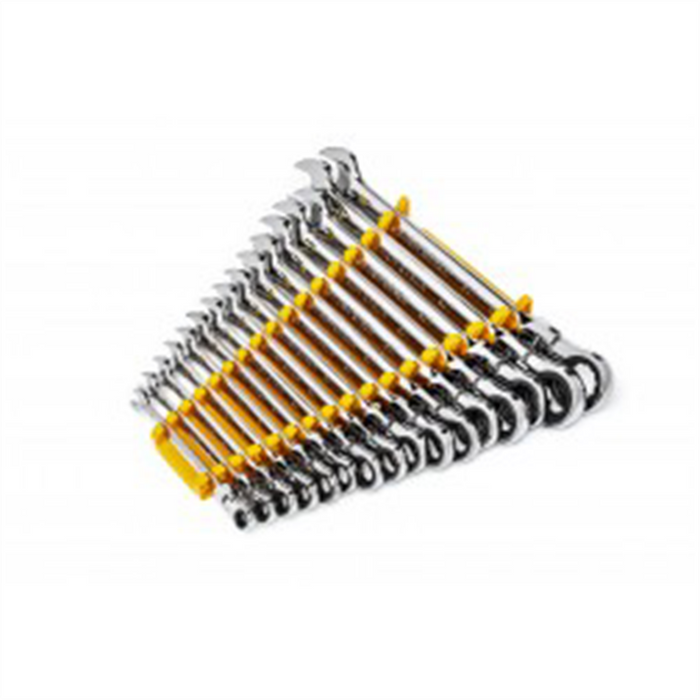 Gearwrench Piece 90-Tooth 12 Point Flex Head Ratcheting Combination Metric Wrench Set