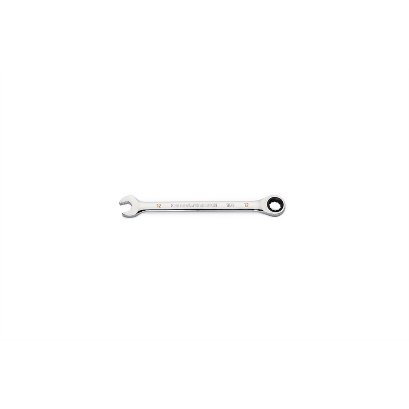 12MM Ratchet Comb Wrench 86912 90-Tooth, 4° Swing Arc, Color-Coded SAE/Metric Markings