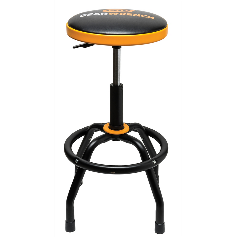 86992 Height-Adjustable Swivel Shop Stool, 26-In to 31-In Range, Air-Shock Comfort for