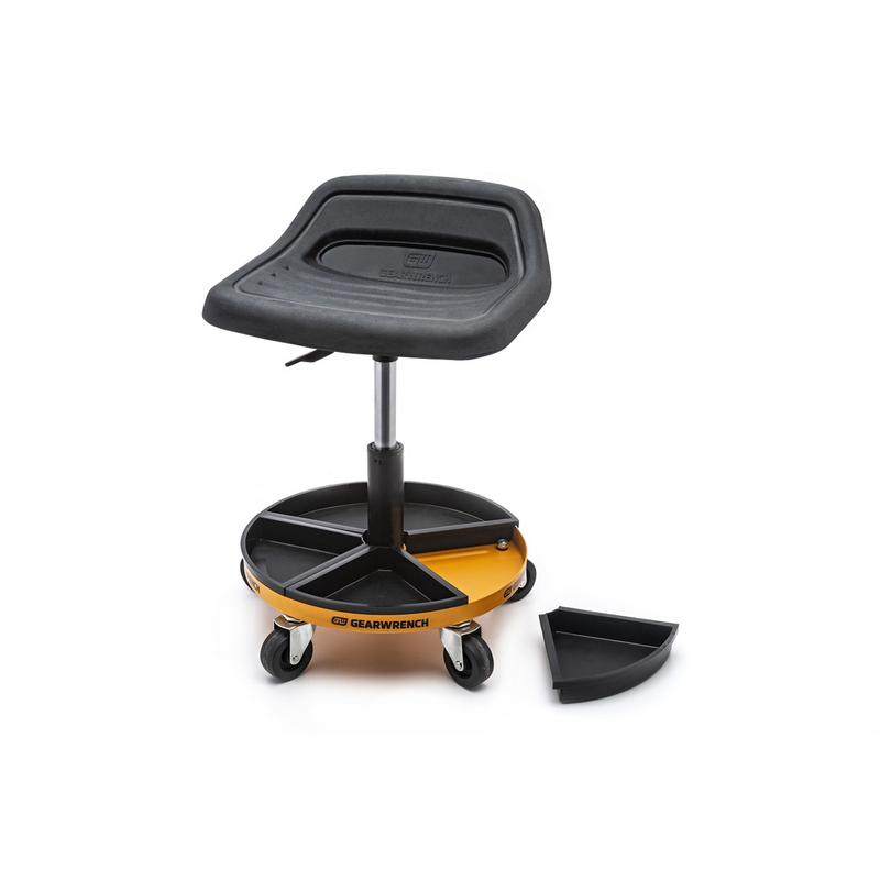 86994 Height-Adjustable Swivel Work Seat, 18-In to 22-In Travel, Air-Shock Suspension