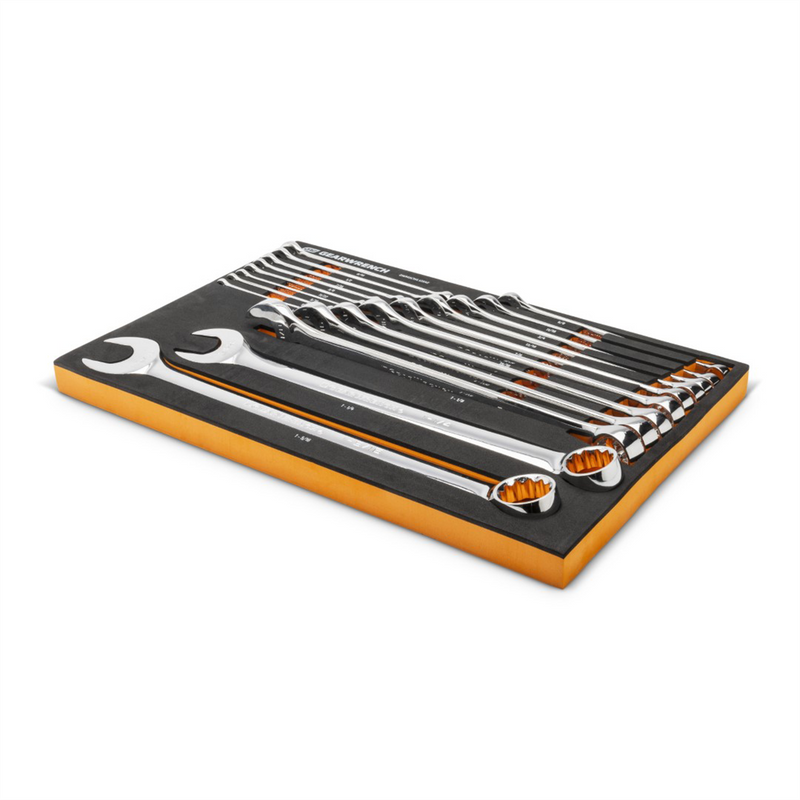 19-Piece SAE Combination Wrench Set GWMSCWL12SAE with High-Visibility Foam Tray