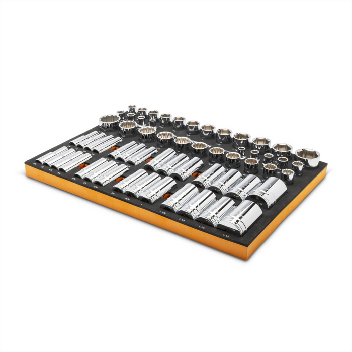 Gearwrench Piece 1/2 Inch Drive Master SAE Socket Set Inch Foam Storage Tray