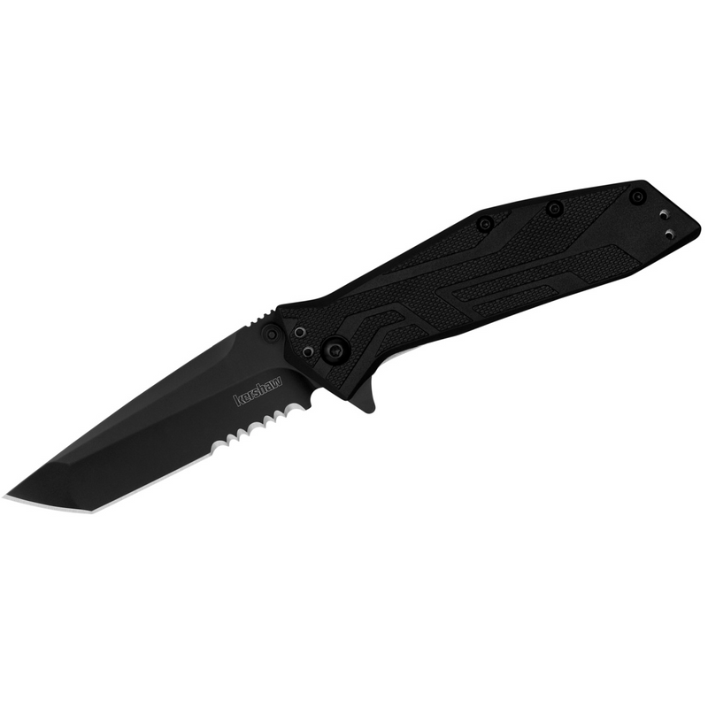 Brawler Serrated Assisted Open Liner Lock 8Cr13MoV Tanto Blade with Black-oxid