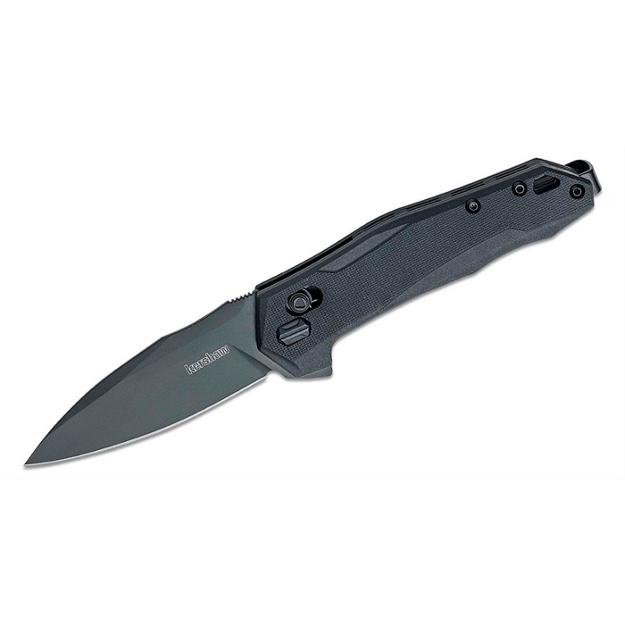 Kershaw Pocket Knives Monitor Manual Open DuraLock Spear Point Blade EDC Folding Pocket Knife - Blac