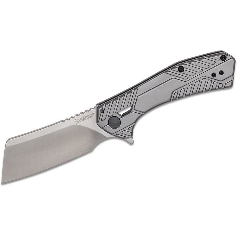 Static Manual Frame Lock Cleaver Blade EDC Folding Pocket Knife - Gray