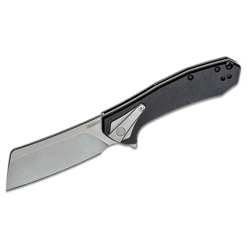 Bracket Assisted Open Frame Lock Cleaver Blade EDC Folding Pocket Knife - Blac