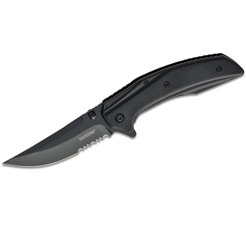 Outright Serrated Assisted Open Frame Lock 8Cr13MoV Trailing Point Blade with