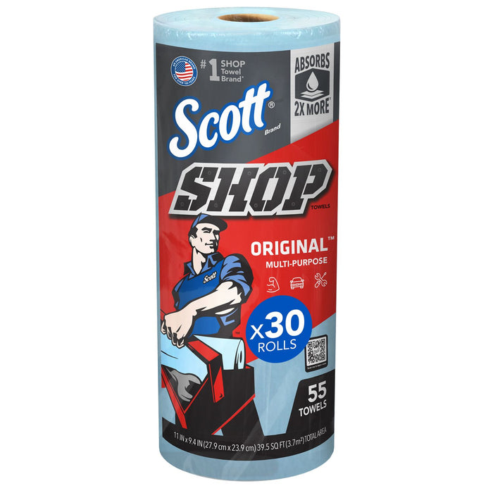 Kimberly-Clark Scott Shop Towel 75130 11 in × 9.4 in Blue 1-ply Roll
