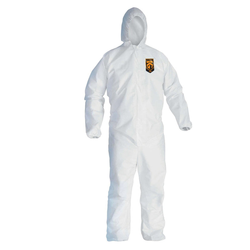 Kimberly-Clark KleenGuard 41506 A45 Series Coveralls, X-Large, Microporous Film Laminate, White, Zip