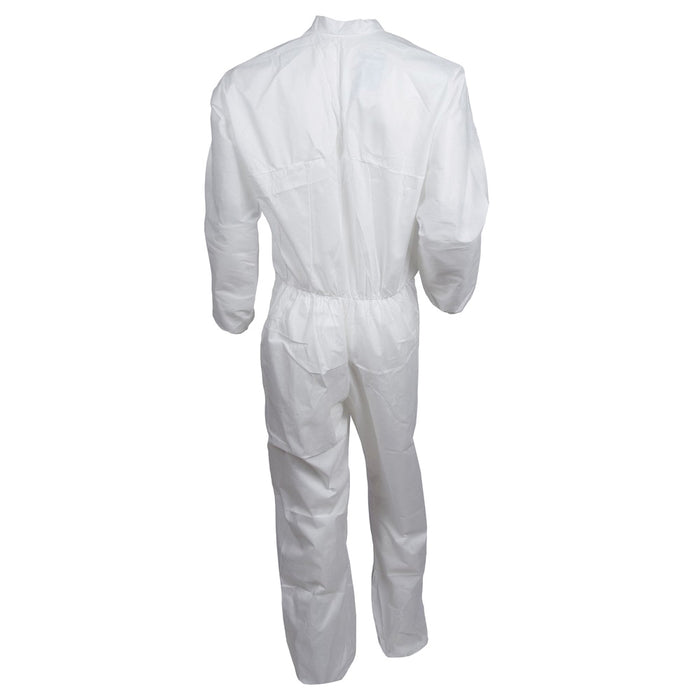 Kimberly-Clark KleenGuard 46103 A30 Series Coveralls, Large, Microforce, White, Zipper Front — view 4