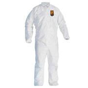 Kimberly-Clark KleenGuard 46106 A30 Disposable Collared Coverall, 3XL, White, Elastic Waist, SMS Fab