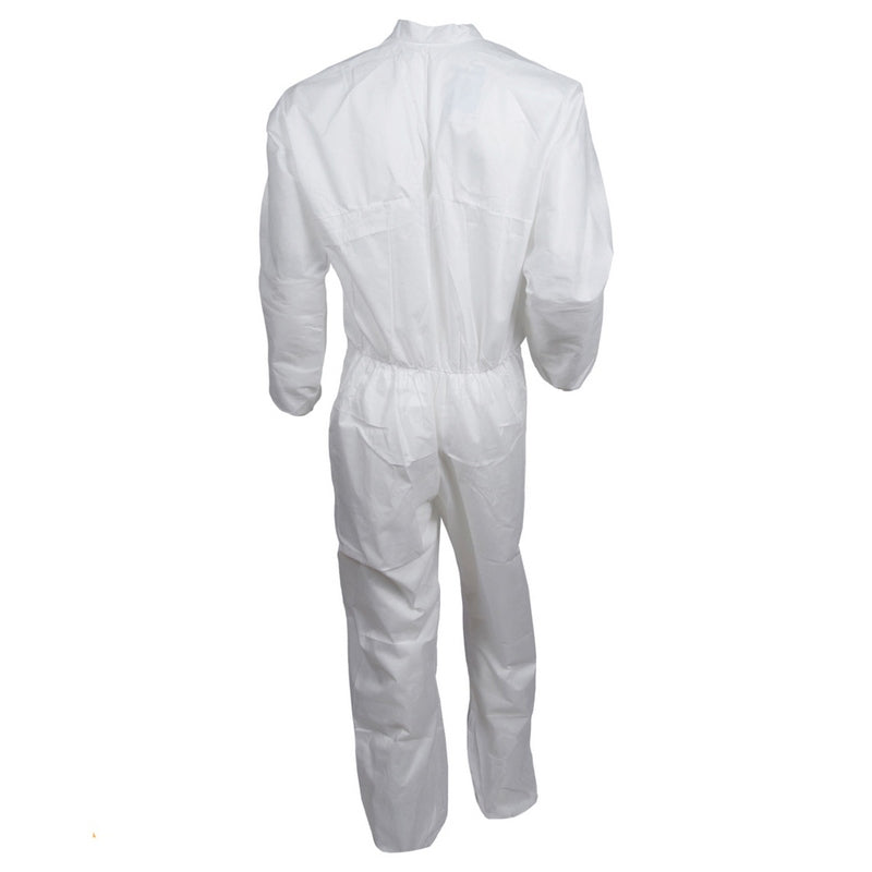 Kimberly-Clark KleenGuard 46106 A30 Disposable Collared Coverall, 3XL, White, Elastic Waist, SMS Fab — view 4
