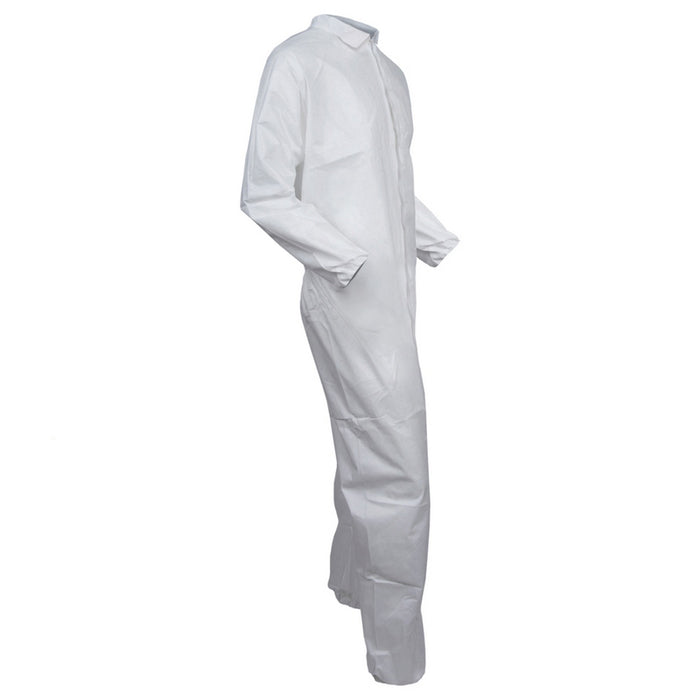 Kimberly-Clark KleenGuard 46106 A30 Disposable Collared Coverall, 3XL, White, Elastic Waist, SMS Fab — view 2