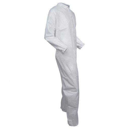 Kimberly-Clark KleenGuard 46106 A30 Disposable Collared Coverall, 3XL, White, Elastic Waist, SMS Fab — view 2