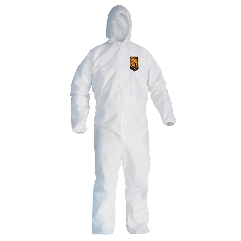 Kimberly-Clark KleenGuard 49114 Series A20 Anti-Static Disposable Serged Seam Hooded Coverall, X-Lar