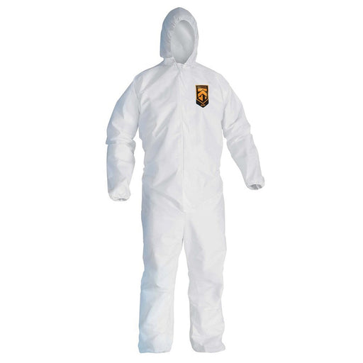 Kimberly-Clark KleenGuard 49114 Series A20 Anti-Static Disposable Serged Seam Hooded Coverall, X-Lar
