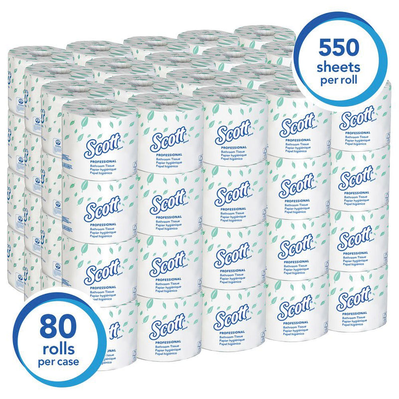 Kimberly-Clark Scott 04460 Standard Essential Toilet Paper Roll, 4.1 x 4 in, 2 Plys — White — view 4