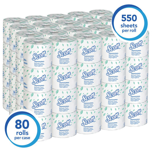 Kimberly-Clark Scott 04460 Standard Essential Toilet Paper Roll, 4.1 x 4 in, 2 Plys — White