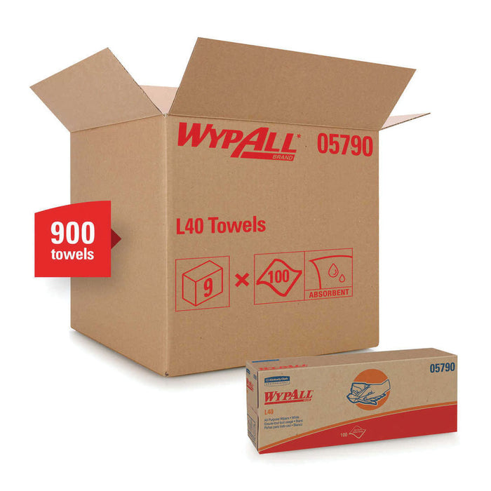 Kimberly-Clark WypAll L40 Disposable Cleaning Towel 05790, 16.4 x 9.8 in, 100 sheets, White