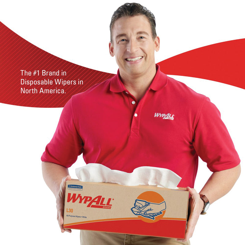 Kimberly-Clark WypAll 05816 L30 Series Pop-Up Box Towel, 9.8 x 16.4 in, 120, Double Re-Creped, White — view 2