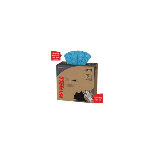 Kimberly-Clark WypAll 33570 Oil with Grease and Ink Cloth, 16.8 x 8.8 in, Blue, 1-Ply