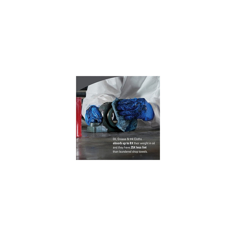 Kimberly-Clark WypAll 33570 Oil with Grease and Ink Cloth, 16.8 x 8.8 in, Blue, 1-Ply — view 4