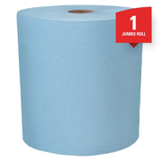Kimberly-Clark WypAll 34965 X60 Series Jumbo Roll Cloth, 12.4 x 13.4 in, 1100, Hydroknit, Blue, 1 Pl