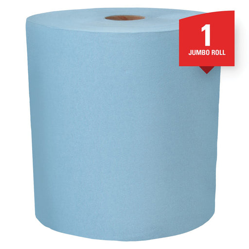 Kimberly-Clark WypAll 34965 X60 Series Jumbo Roll Cloth, 12.4 x 13.4 in, 1100, Hydroknit, Blue, 1 Pl