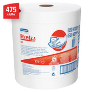 Kimberly-Clark WypAll 41025 X80 Series Jumbo Roll Cloth, 12.4 x 13.4 in, 475, Hydroknit, White, 1 Pl — view 3