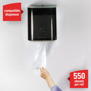 Kimberly-Clark WypAll 47758 L20 Series Center-Pull Cloth, 9.8 x 13.4 in, 550, Paper, White, 2 Plys — view 4