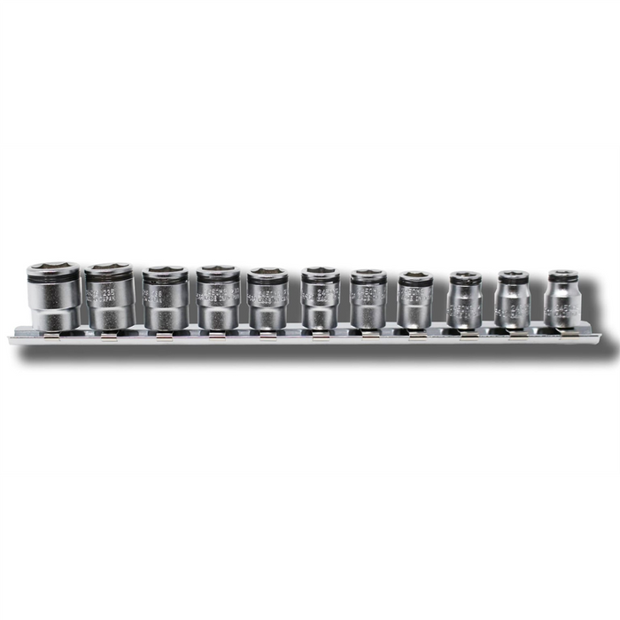 KO-KEN Hand Tools 1/4 Sq. Dr. Short NUT GRIP Socket Set, 5-14mm - 11 pieces - RS2450MS/11
