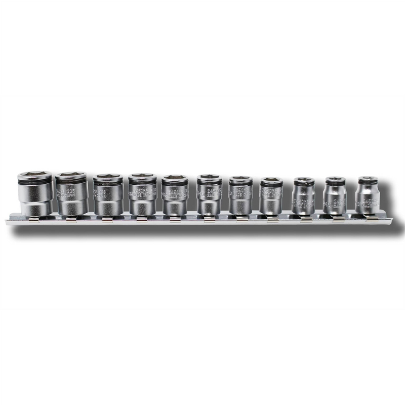 RS2450MS-11 1/4" Square Drive Nut Grip Socket Set, 5-14mm, 11 Pieces