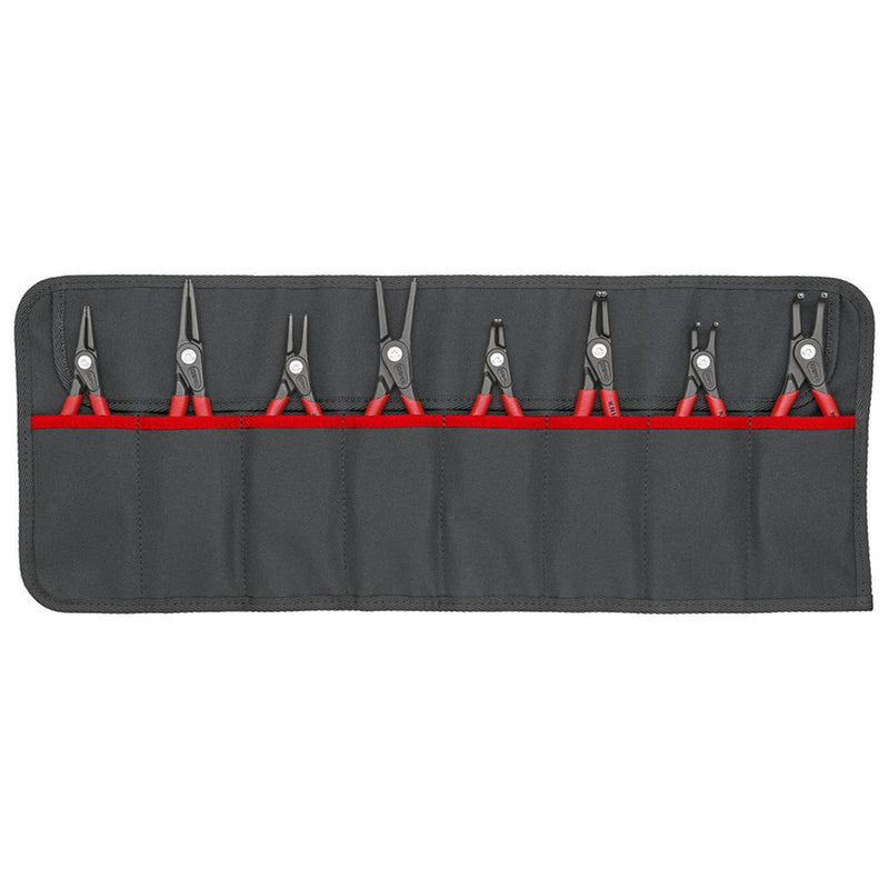 Knipex 001958V02 Snap Ring Pliers Set 8-Piece with Tool Roll - internal and external precision